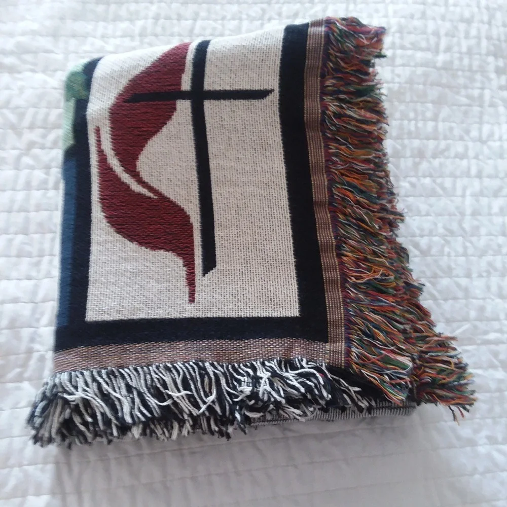 Holland's United Methodist‎ Church Tapestry Throw Blanket Established 1812 69x51
